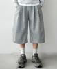 Singkeolupeu 3-Pleat Wide Long Bermuda Sweatpants - Grey