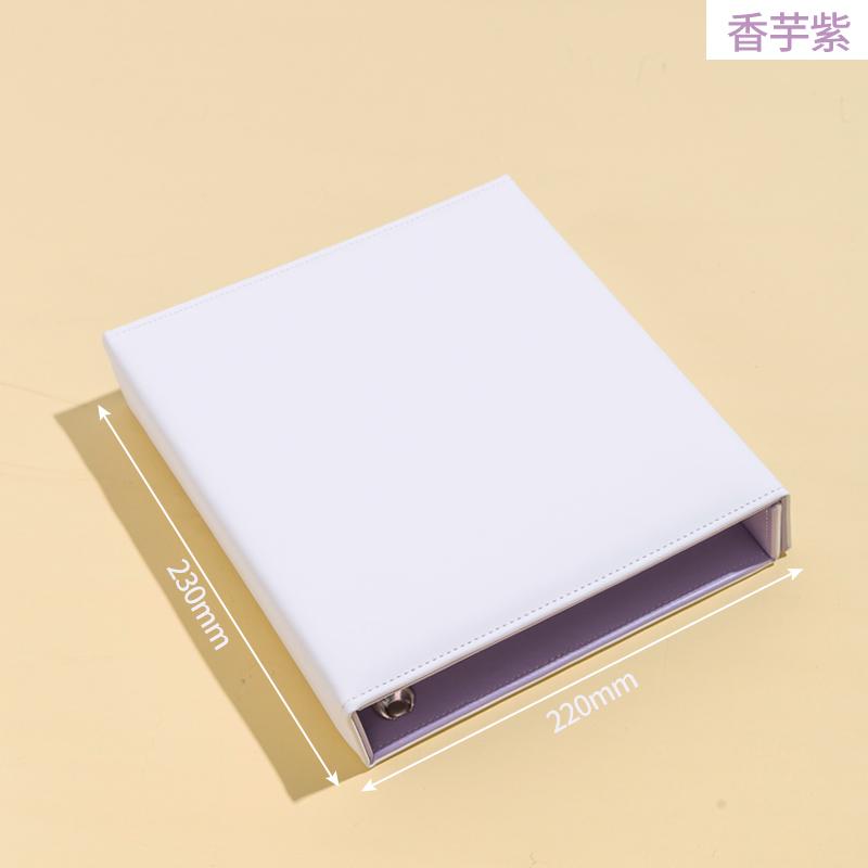 A5 Wide Binder Macaroon Photocard Holder Kpop PU Leather Magnetic Edge Photo Card Collect Book 3inch 4grid Photo Album Korean