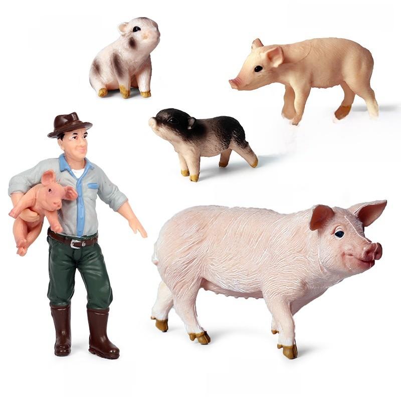 Realistic Farm And Ranch Plastic Figurine Set Detailed Farmer Models