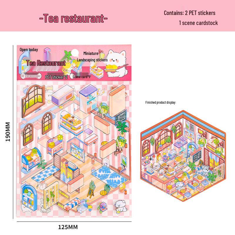 3D Miniature Scene Collage Stickers: Cute Decompression Handbook Stickers