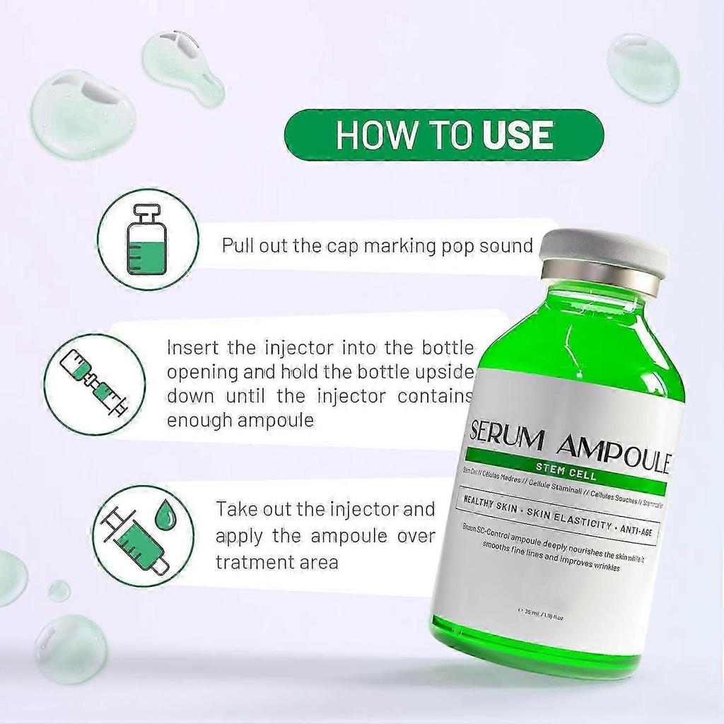 Anti-aging Stem Cell Ampoule - Micro Needling Serum Booster With Derma Pen, Natural Complex For Wrinkle Reduction Skin