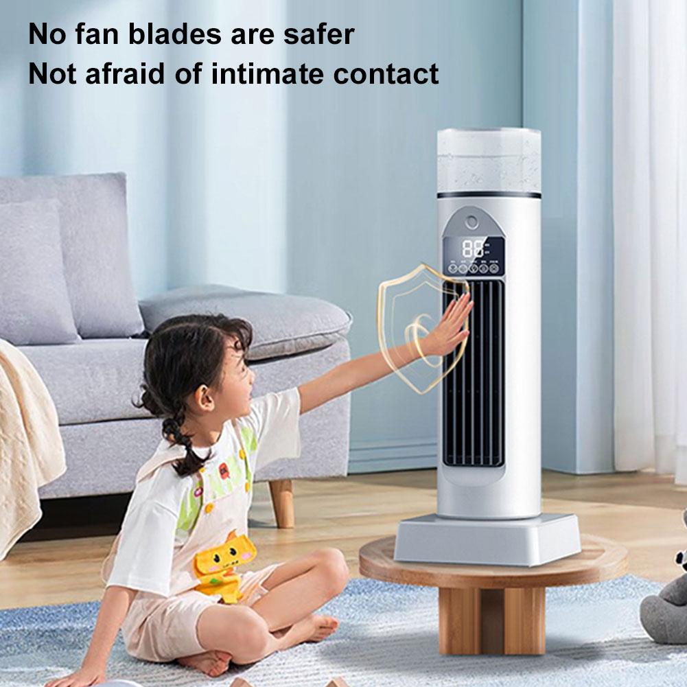 Tower Air Cooling Fan With Remote Control 6Wind Speed Bladeless Table Fan Mist Cooling Fan Built-in Air Purifier For Home Office