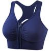 Women Shockproof Gathered Yoga Running Bra Hollow Beautiful Back Front Zipper Sports Underwear Seamless Solid Color Sport Brassiere
