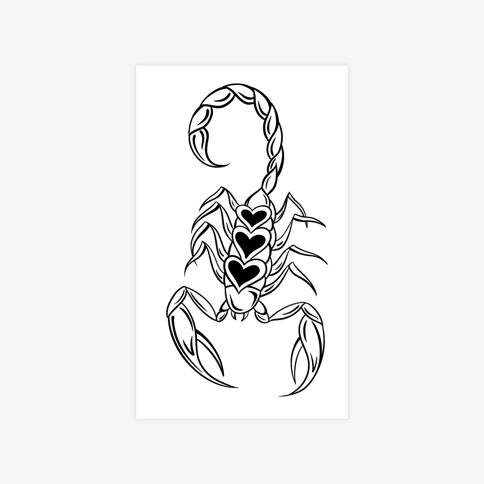 Domineering Personality Love Scorpion Tattoo Sticker Waterproof Men And Women Lasting Tattoo Sticker 9*15
