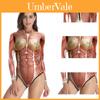 Body Tissue Print Triangle Swimsuit For Women High Elastic Fashionable Pool Wear