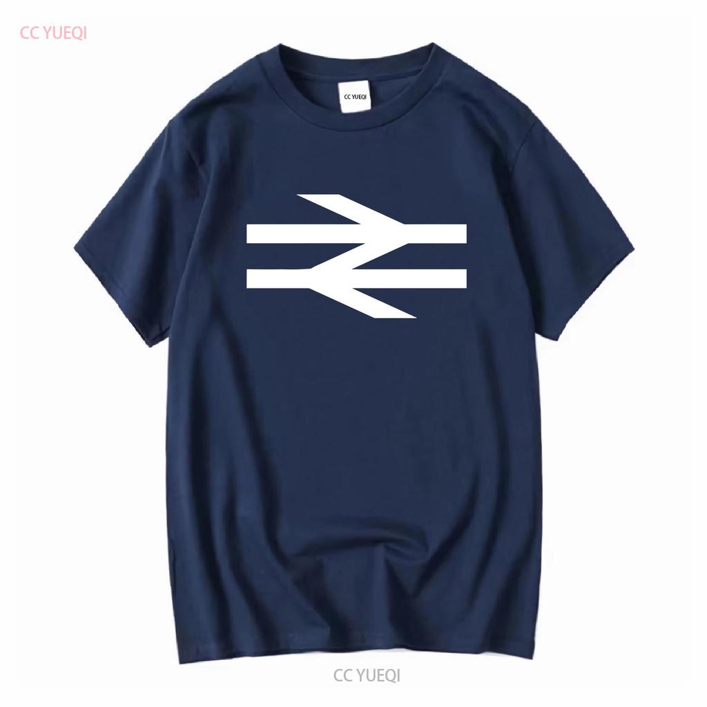 British Rail som buren av Damon Albarn T-shirt 100% premium bomull Pilar Tåg långa eller korta ärmar vintage Tvättad Mjuk Avslappnad
