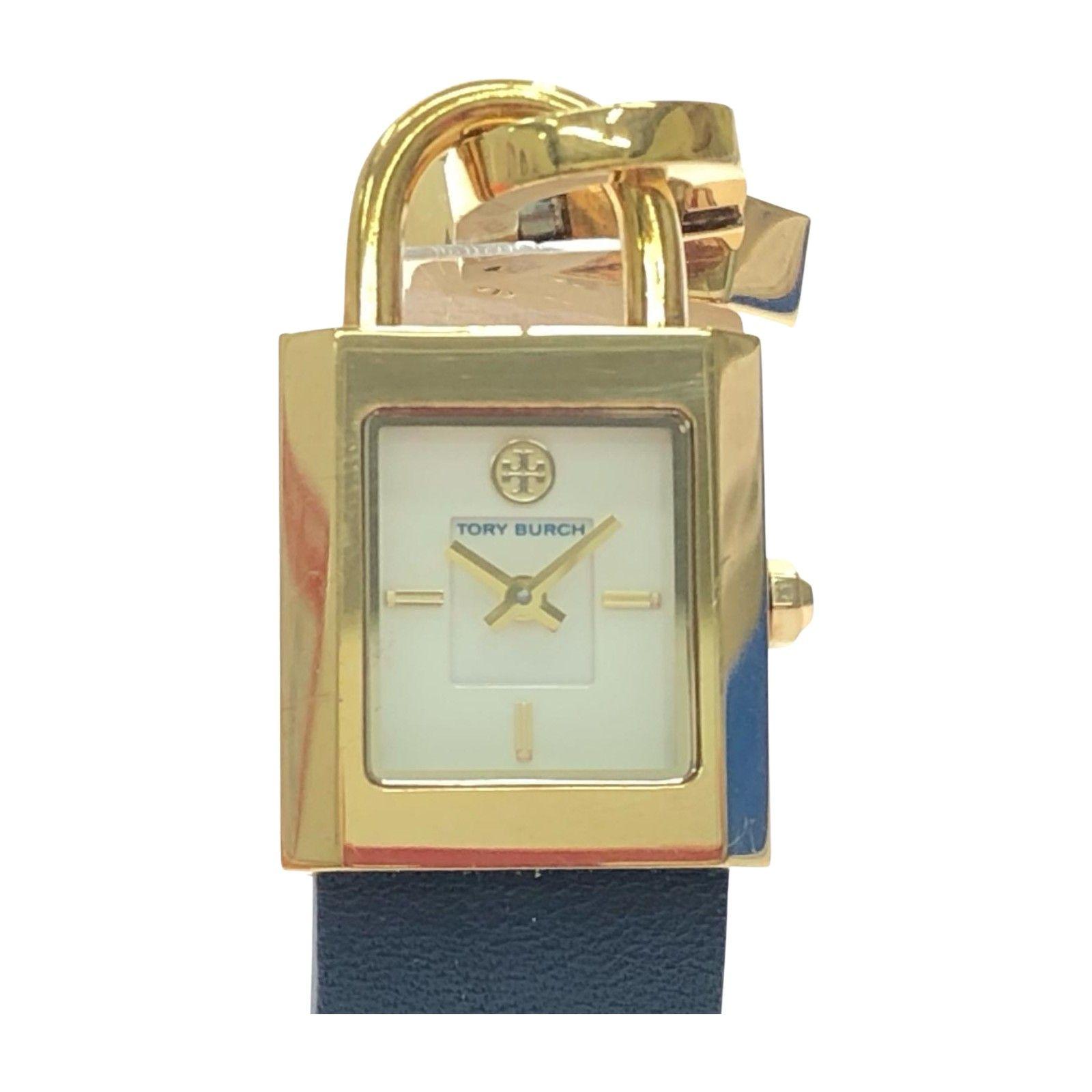 Used TORY BURCH Women s Watch Quartz Cadena Watch Navy x Gold TBW7002