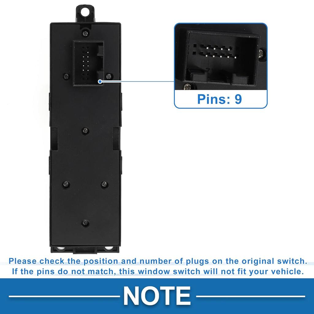 Power Window Switch No.1J3959857 Window Control Switch for Volkswagen Golf GTI Jetta Black