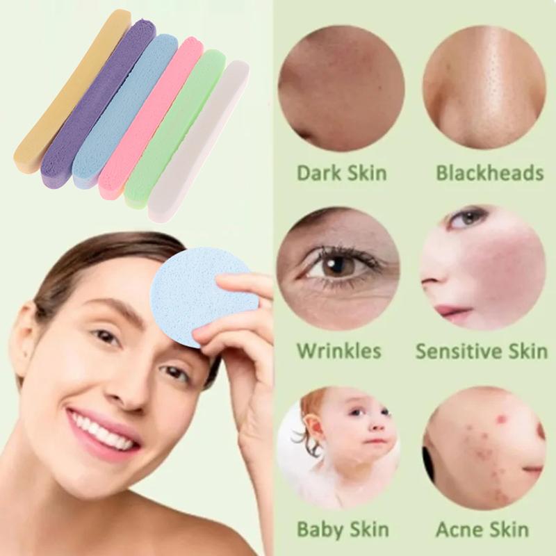 50Pcs Comp1.Ressed Face Wash Wash Face Sponge Clean Face Disposable Powder Puff Face Cleansing Cotton Pad Cleansing Beauty Strip