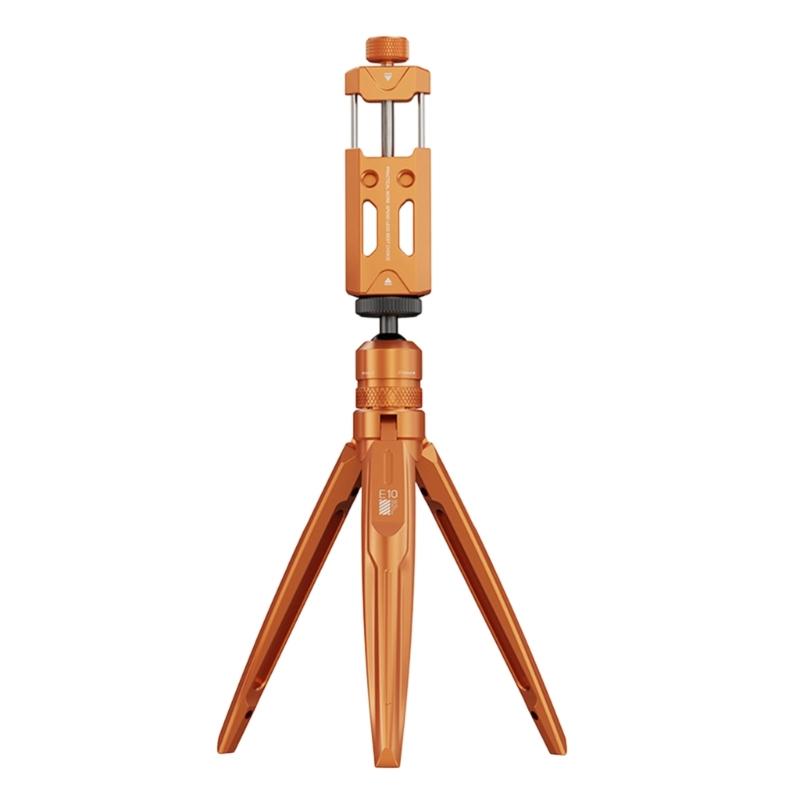 Portable Easy Carry Machined Holder Tripod Versatile Phone Mount Stand for Handheld Desktop Use Travel Photography оранжевый
