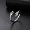 Cazador Waterproof Hands Hug Rings Stainless Steel Geometric Open Finger Rings for Women Jewelry Trendy Birthday Valentine Gift