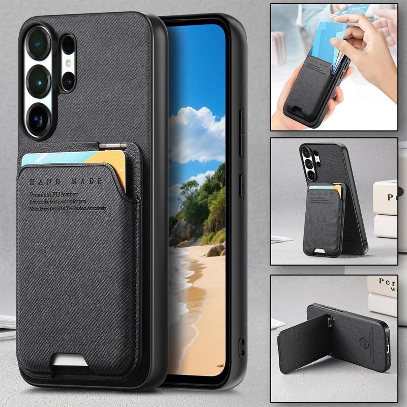 Wallet Back case cover with stand for Samsung S26, For Galaxy A37/A57/A36/A55/A56 Credit card phone case