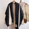 Camellia cashmere scarf women's winter senior sense versatile thickened warm scarf air conditioner shawl