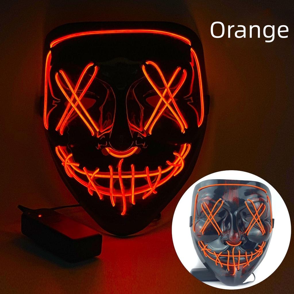 Halloween Neon Led Purge Mask Masque Masquerade Party Masks Light Grow In the Dark Horror Mask Glowing Masker