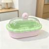 Cute Soap Dish With Lid Drainage Self Draining Portable Plastic Soap Box For Bathroom Student Dorm Home Travel