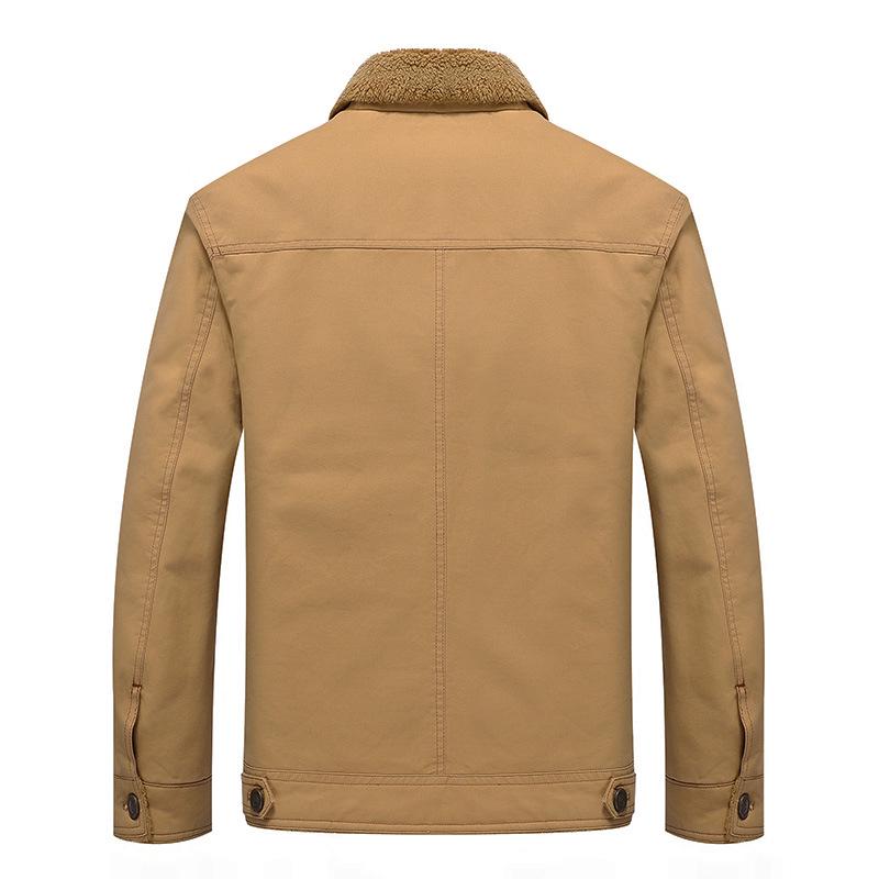 Winter Velvet Military Men's Jacket Lapel Fur Integrated Large Size Coat