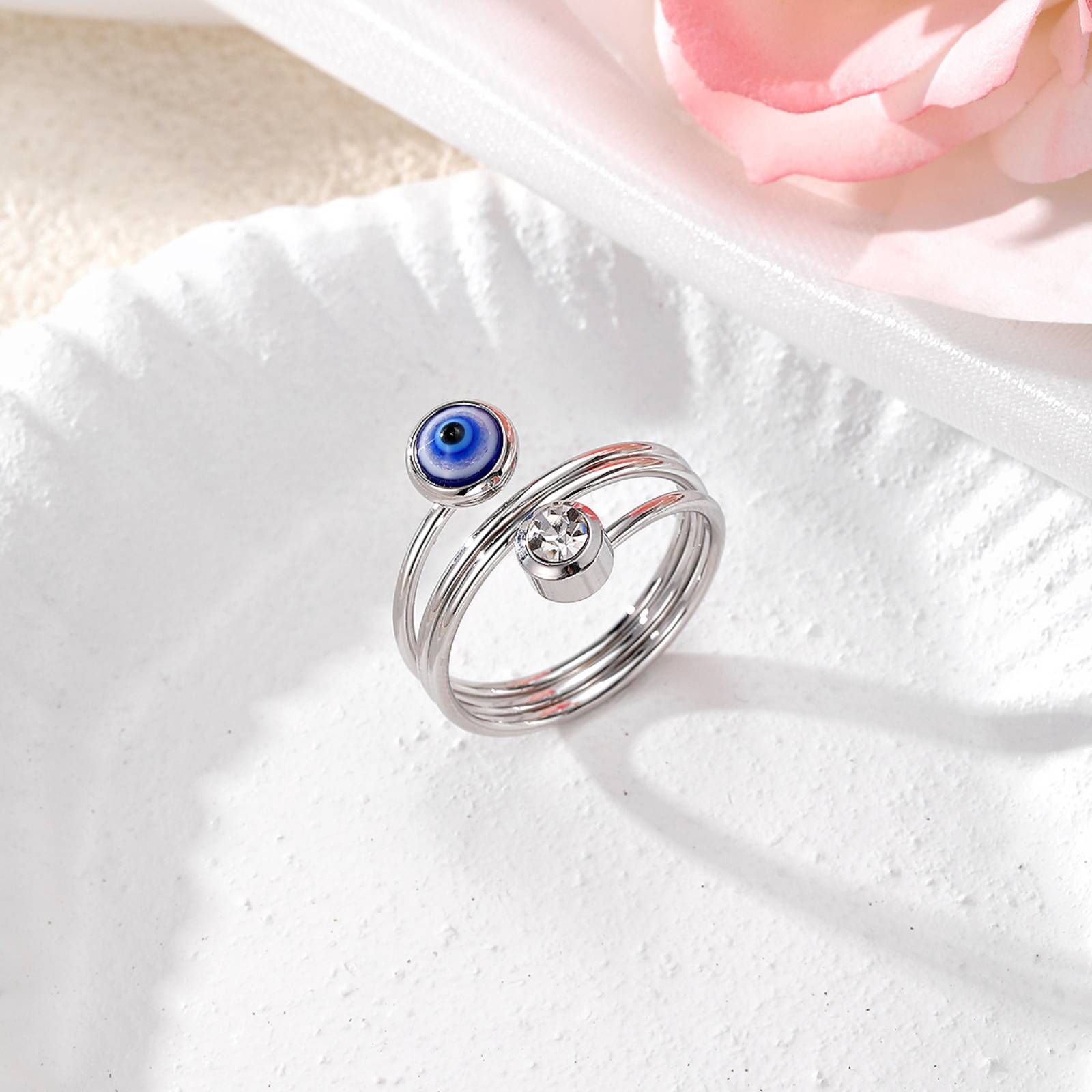 Turkish Blue Evil Eye Open Ring for Women Men Amulet Fashion Jewelry Accessory
