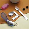 Storage Box 304 Stainless Steel Creative Pocket Spoon Folding Fork Camping Tableware Folding Spoon