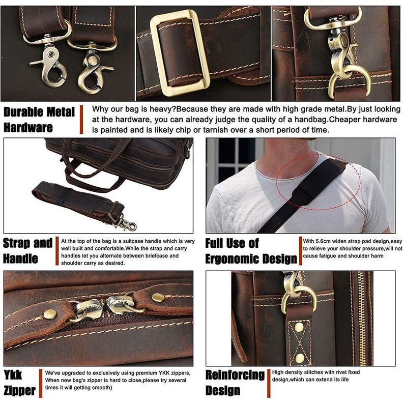 Винтажный мужской кожаный портфель 17 — фото 4