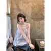 Kumikumi Sweet Design Sense Pleat Cami Women clothes Summer Age-Reducing Chic Slimming Sleeveless Top