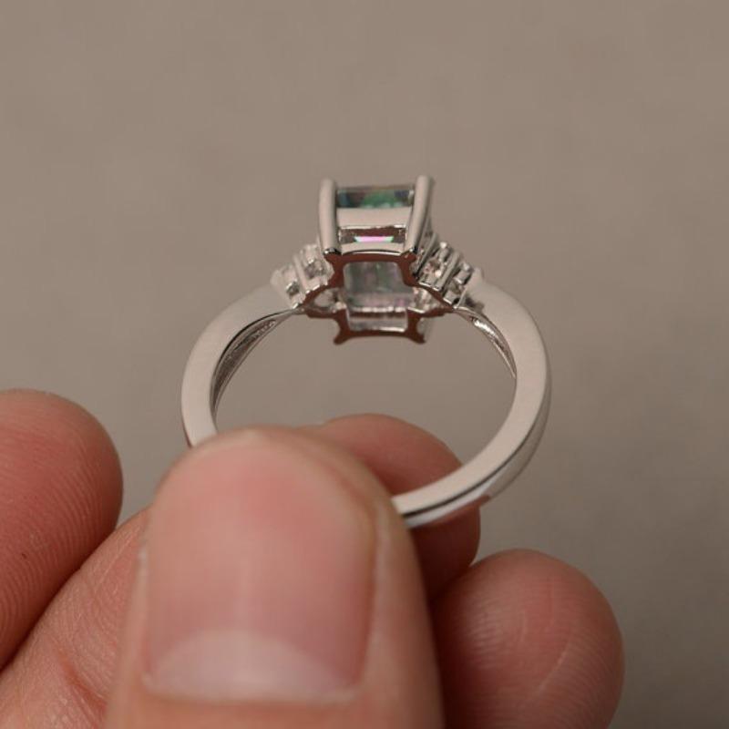 Mary Rainbow Cubic Zirconia Ring - Creative & Unique Rainbow Gemstone Setting