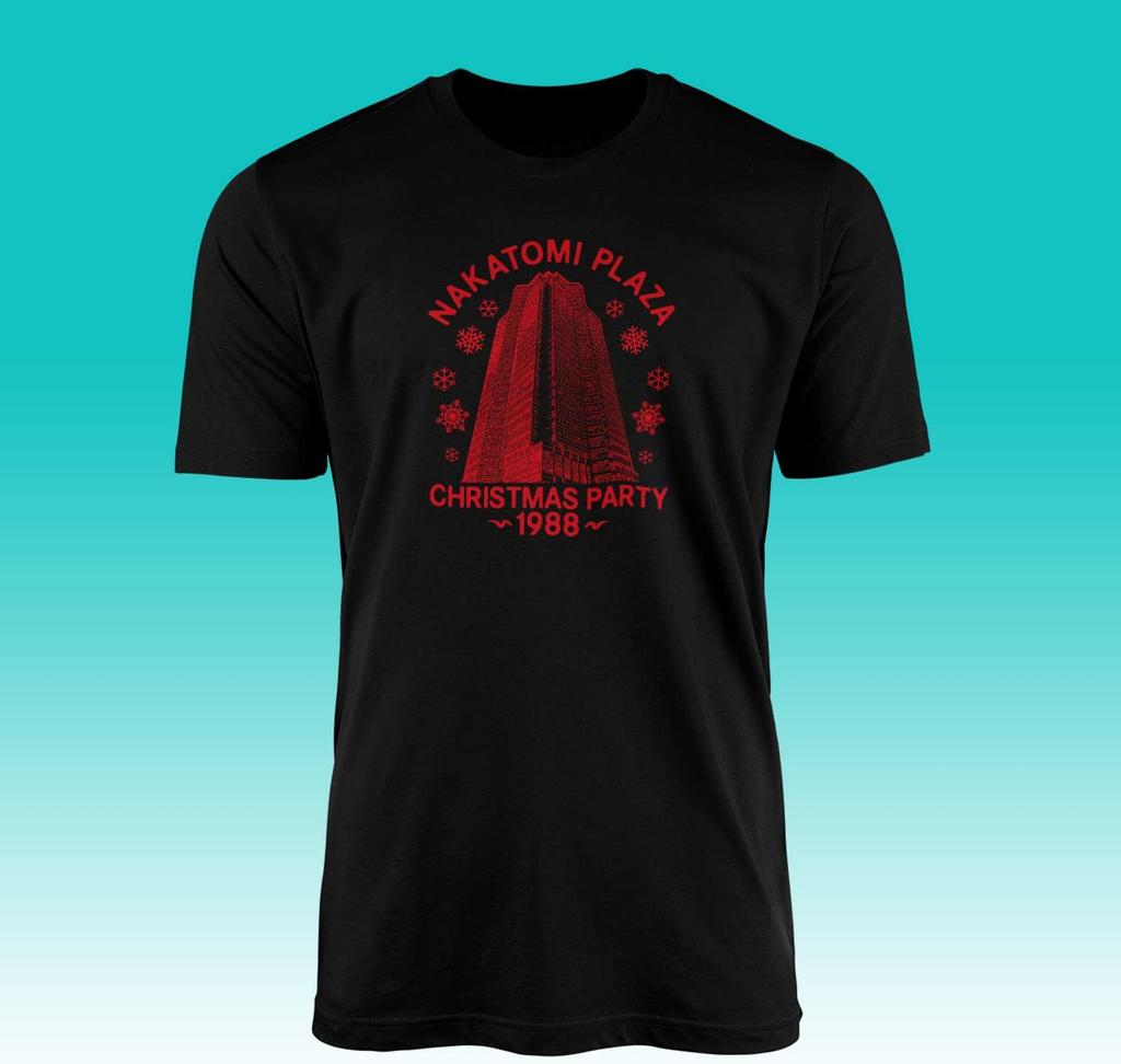 Nakatomi Plaza Adult Christmas Party Tshirt 1988 Detective Film American Action Film Inspired By Thriller Round Neck Cotton Tee