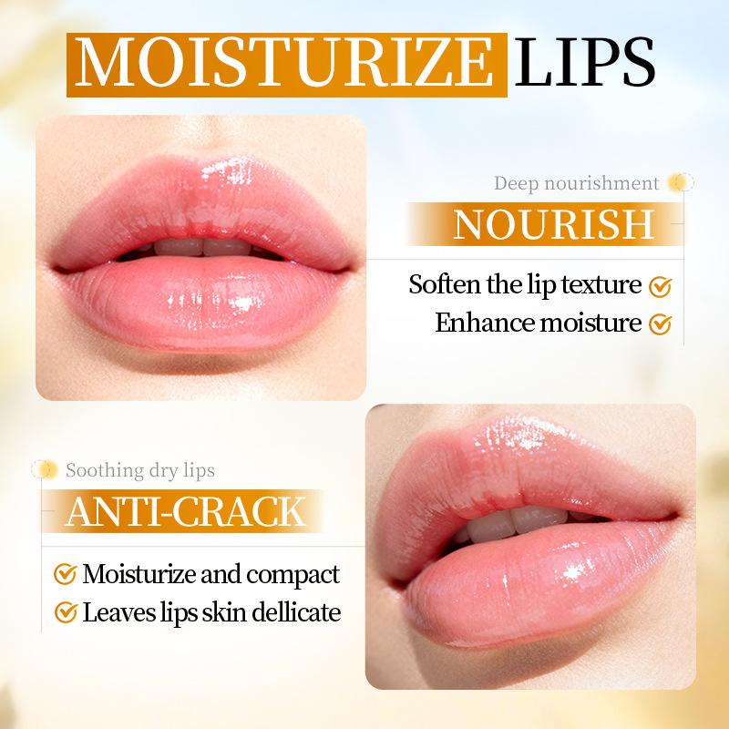 Dual Color Essence Lip Balm Orange Flavor Moisturizing Hydrating Lip Care Smooth Pink Lip Balm