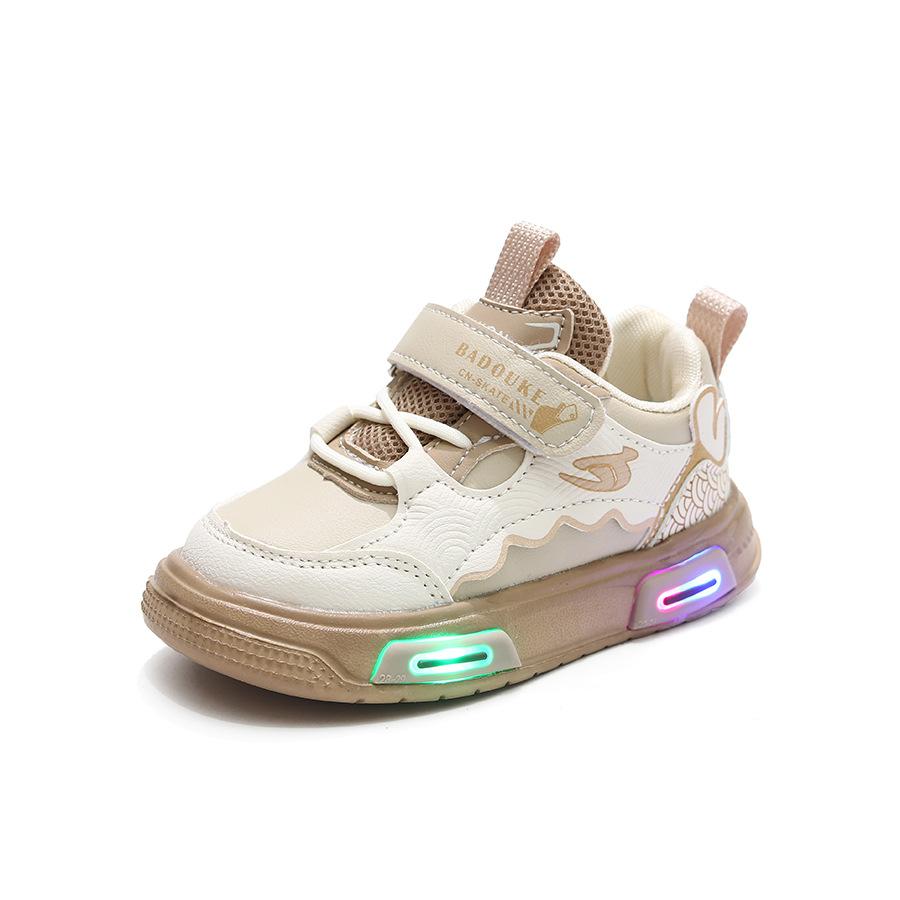 Autumn Kid Shoes New Fashion Versatile Sneakers Kid Soft Soles Anti Slip LED Lights Girl Shoe Lightweight Trendy Simple Boy Shoe