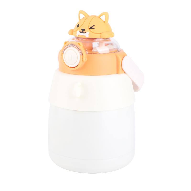Straw Thermal Cup Large Capacity Stainless Steel Cute Stylish Water Cup for Girls Children Travel Outdoor 950ml