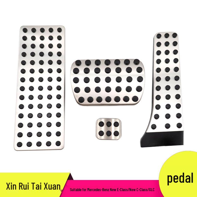 Mercedes-Benz C-Class Anti-Slip Pedal Set - Decorative Accelerator, Brake & Rest Area Accessories