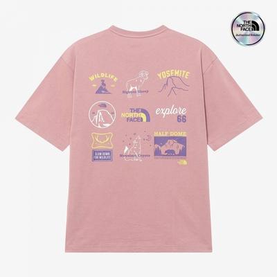 The North Face Adventure Shirt Short Sleeve Round Tee Grayish Pink