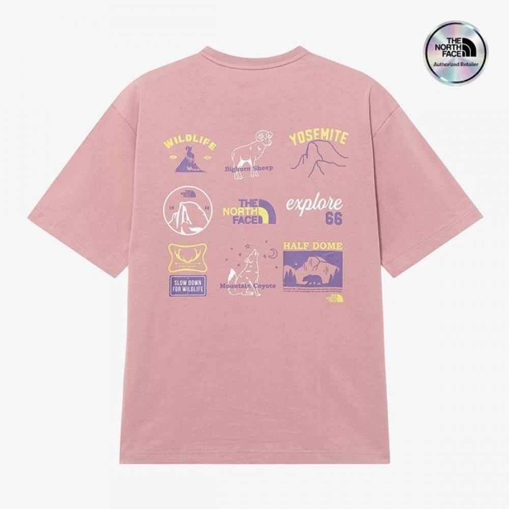 

The North Face Adventure Shirt Short Sleeve Round Tee Grayish Pink GRAYISH PINK/085