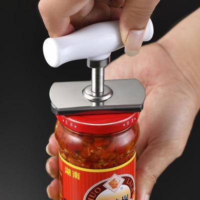 Abridor de latas ajustável de aço inoxidável, antiderrapante, multifuncional, manual, abridor de garrafa, aparelho, acessórios para casa