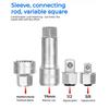 17/29PCS Core Ratchet Socket Wrench Kit Socket Set 12 Angle Penetrating Socket Heart Ratchet Socket Two-Way Wrench Set