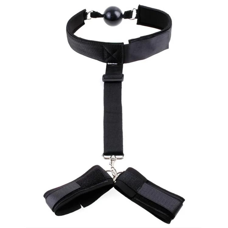 Handcuffs Bondage Set Bed BDSM Bondage Restraint Strap System Adults Wrists & Ankle Cuffs Erotic Sex Toy for Woman Couples Slave