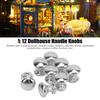 8 Pieces 1:12 Scale Miniature Round Head Knobs, Dollhouse Door Handles, Mini Drawer Pulls, Dollhouse Accessories (Silver)