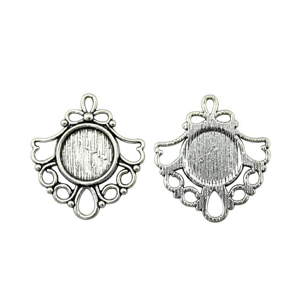Fit 8-15mm Dome Blank Round Bases Tray Bezel Pendant Base DIY Jewelry Making