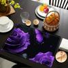 4pcs Square Placemats Purple roses, butterflies,Dark, romantic themed Durable Table Decoration Mats with Coffee Table Pad and Bowl Plate Mat Functions