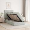 Storage Bed with Mattress Light Grey 90 X 200 Cm Velvet