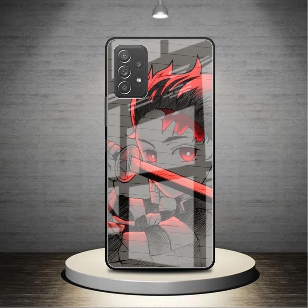 Glashülle für Samsung Galaxy A52 A71 A50 A51 A70 A21s A31 A72 A10 A12 A30 A22 5G Handyhülle Anime Dämon Slayer