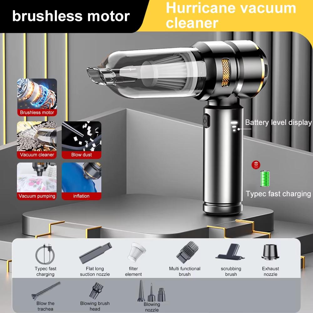 New 26000PA Powerful Car Vacuum Handheld Brushless Motor Auto Parts 6000mAh Large Capacity Battery Powerful Cordless Vacuum Cleaner Home Appliances