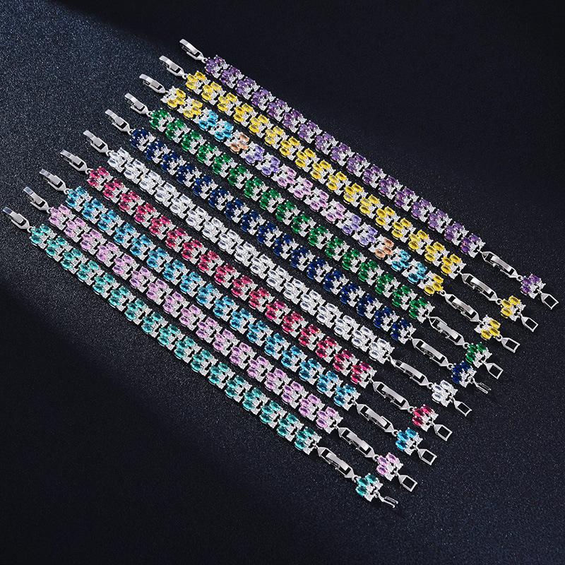 Wind Zircon Bracelet Copper Inlaid With Diamonds Jewelry Unisex Square Geometric Bracelet