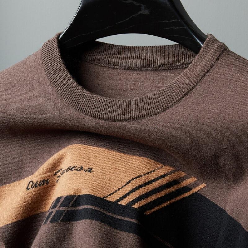 

Осень и зима, новый мужской свитер с круглым вырезом, свитер с длинными рукавами, футболка, нижняя рубашка, шерстяной мужской топ 185 дубильная кора