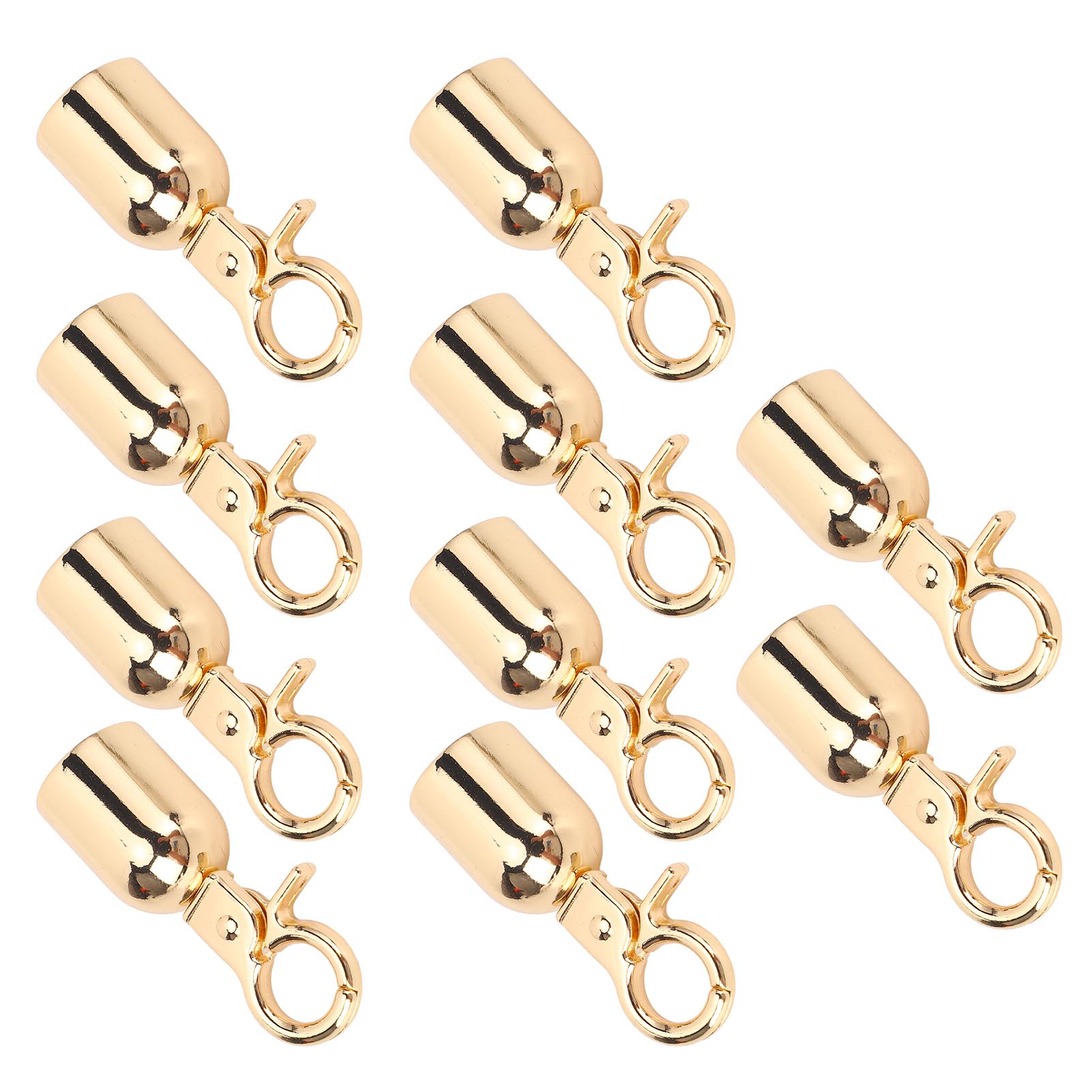 

10 Sets Rope End Stopper 15.5mm Diameter Zinc Alloy Cord End Snap Hook with 15.8mm Screws