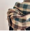 Winter Plaid Scarf for Women Warm Checkered Shawl Soft Imitation Cashmere Neck Warmer Thick Student Wrap Cold Weather