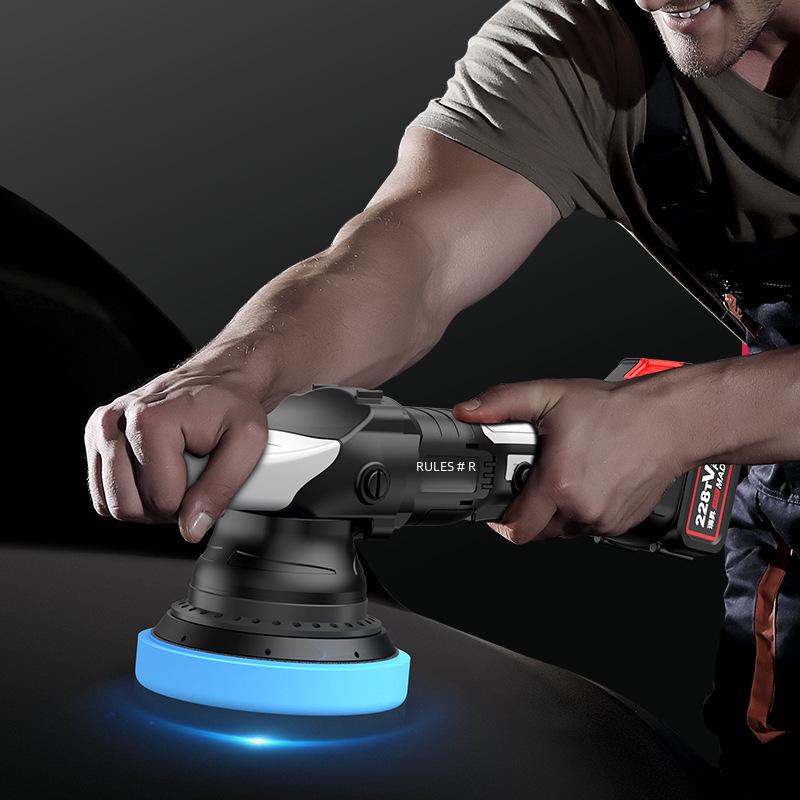 Polisseuse de voiture sans fil 21 V: Machine à cirer et polir excentrique rechargeable avec batterie au lithium