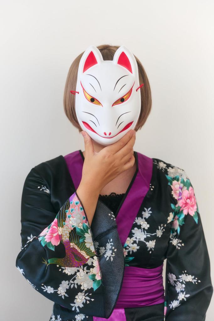 Clearstone Tenko Maske im japanischen Stil, (Fuchsgeist), weiß, unisex.