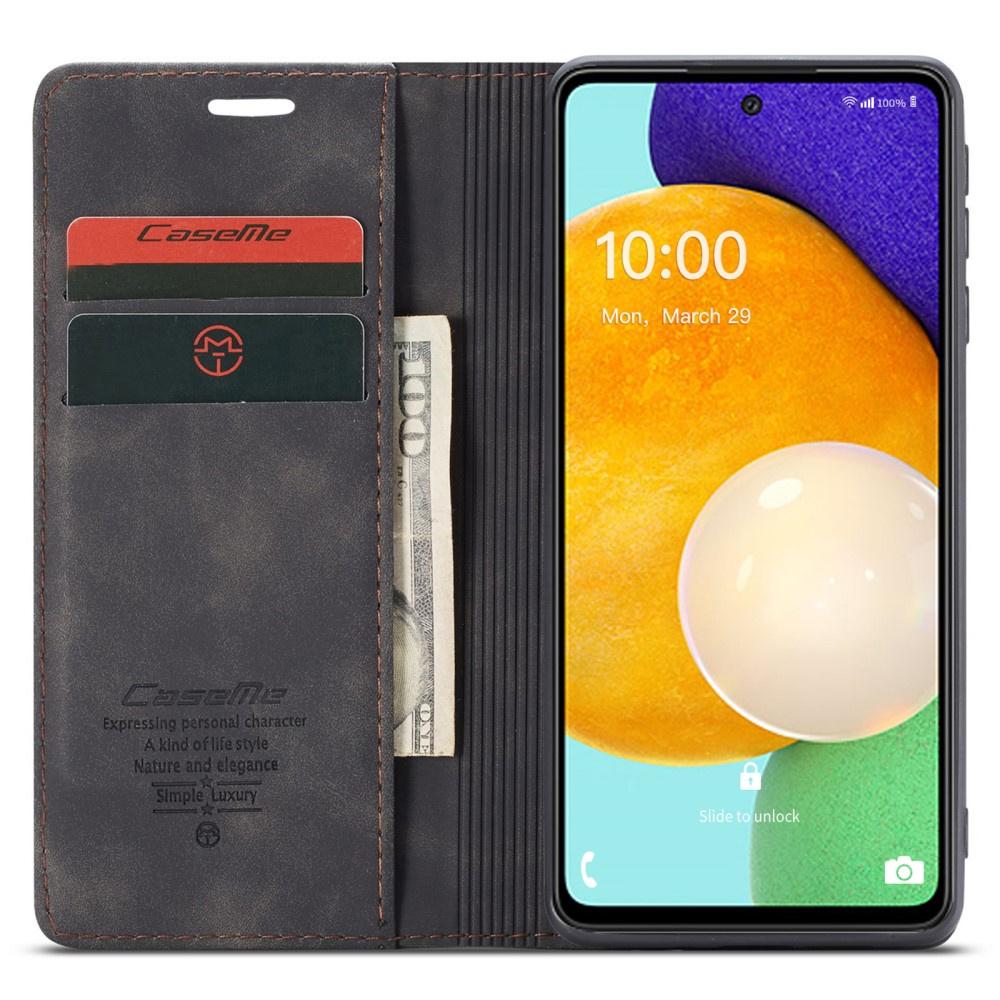 CASEME Case for Samsung Galaxy A53 5G, Leather Wallet Case, Black