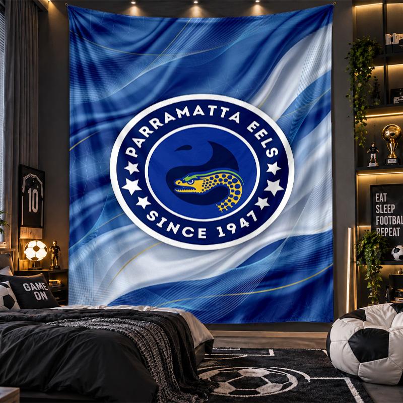 Wall Hanging Tapestry Parramatta Eels Print Cloth for Living Room Bedroom Home Decor