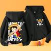 2026 Ny Børne Anime One Piece Luffy Lynlås Hættetrøje Jakke 3-12År Afslappet Langærmet Sweatshirt Efterår